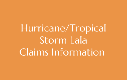 Hurricane/Tropical Storm Lala Claims Information 